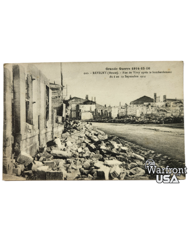 WWI French Postal Card - "Revigny (Meuse) After Bombardment"