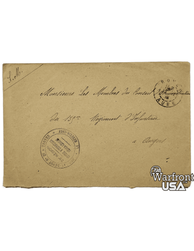 WWI French Military Envelope - "Hopital Depot N:27 à Troyes"